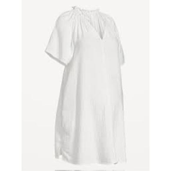 Old Navy Ruffle Neck Maternity Dress XXL cotton summer dress. NWT spring easter - Picture 1 of 5